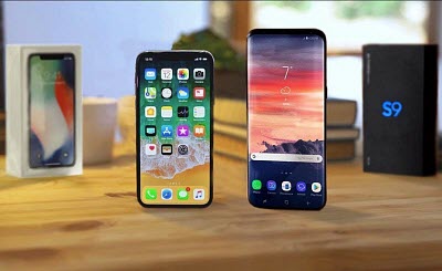 iphone x versus Galaxy S9 design