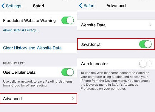 safari crashes on iphone ipad