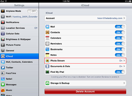 Sync iPad Photos with iCloud