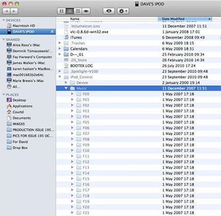 transfer iPod music to Mac