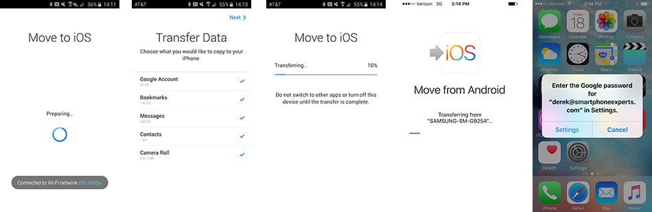 sync everything to iPhone X from Android