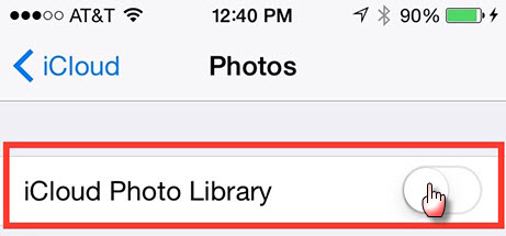 enable iCloud Photo Library