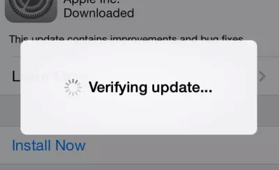 iPhone stuck on verifying update solved
