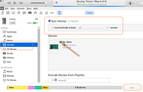 transfer video from Mac to iPhone with iTunes