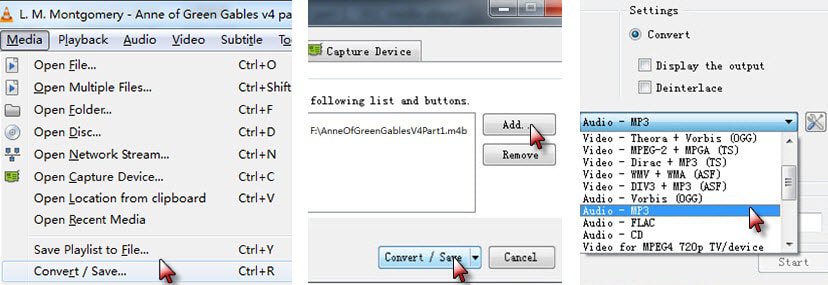 VLC convert M4B to MP3