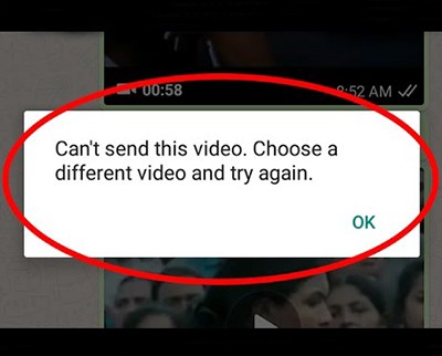fix whatsapp not sending video on iPhone error