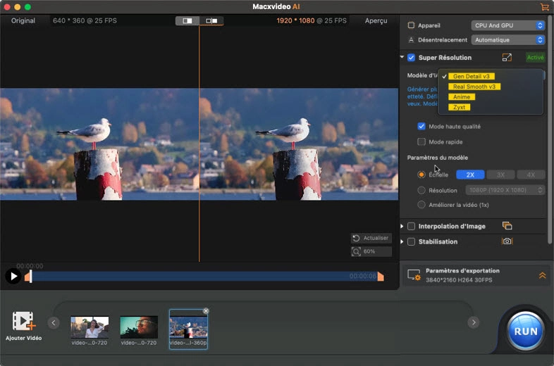 améliorer la vidéo