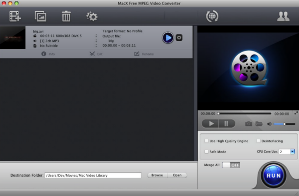 MacX Free MPEG Video Converter for Mac free download to