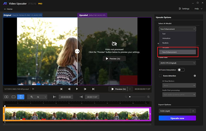 Nero AI Video Upscaler