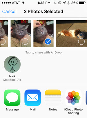 iPhone Fotos auf Mac über AirDrop
