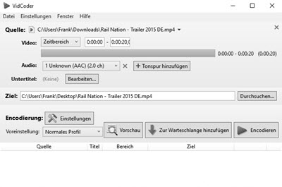 DVD Rippen Freeware VidCoder