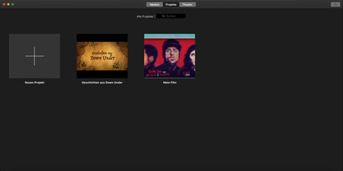 Ein neues Projekt erstellen imovie