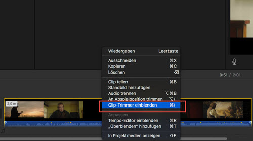 Clip trimmen mit iMovie