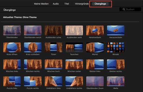 iMovie Übergänge einfügen