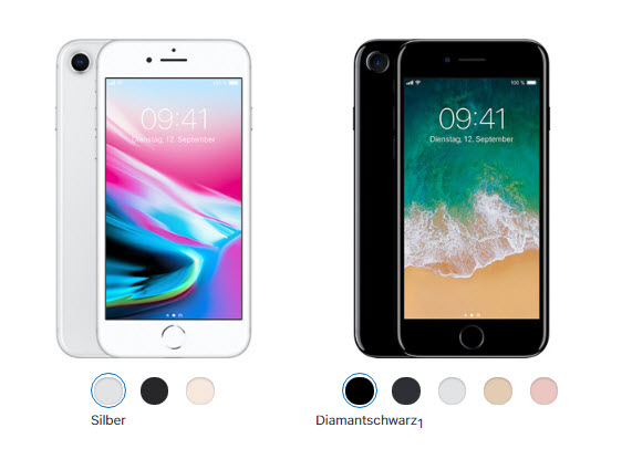 iPhone 8 vs 7 Farbe