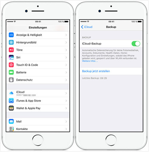 iPhone Backup mit icloud erstellen