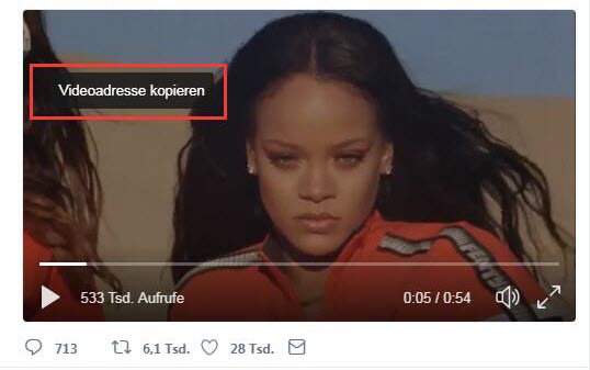 Twitter Videoadresse kopieren