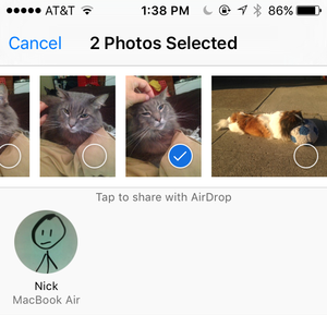 Transférer des photos iPhone avec AirDrop