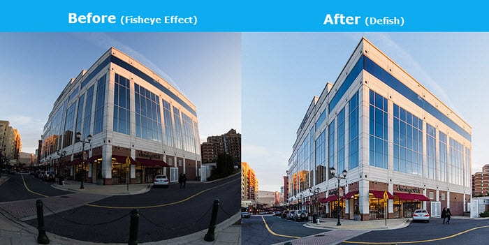 how to remove fisheye effect