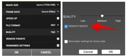 remove fisheye distortion with gopro studio